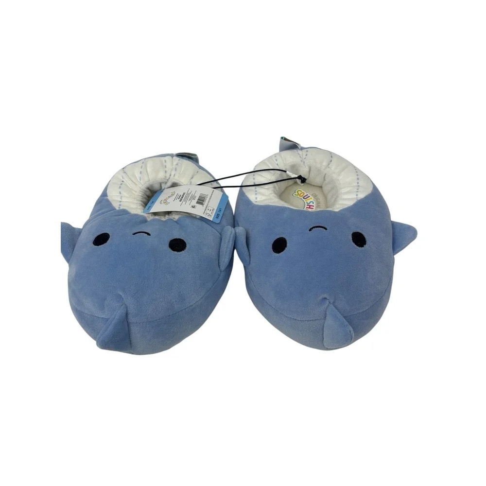 Squishmallows Gordon the Shark Blue Plush Slippers Kids Size 13/1 New With Tags